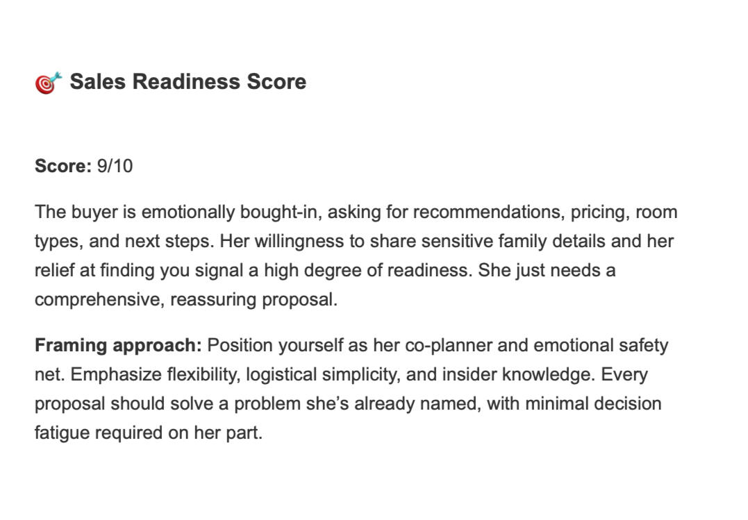 Sales Readiness Score